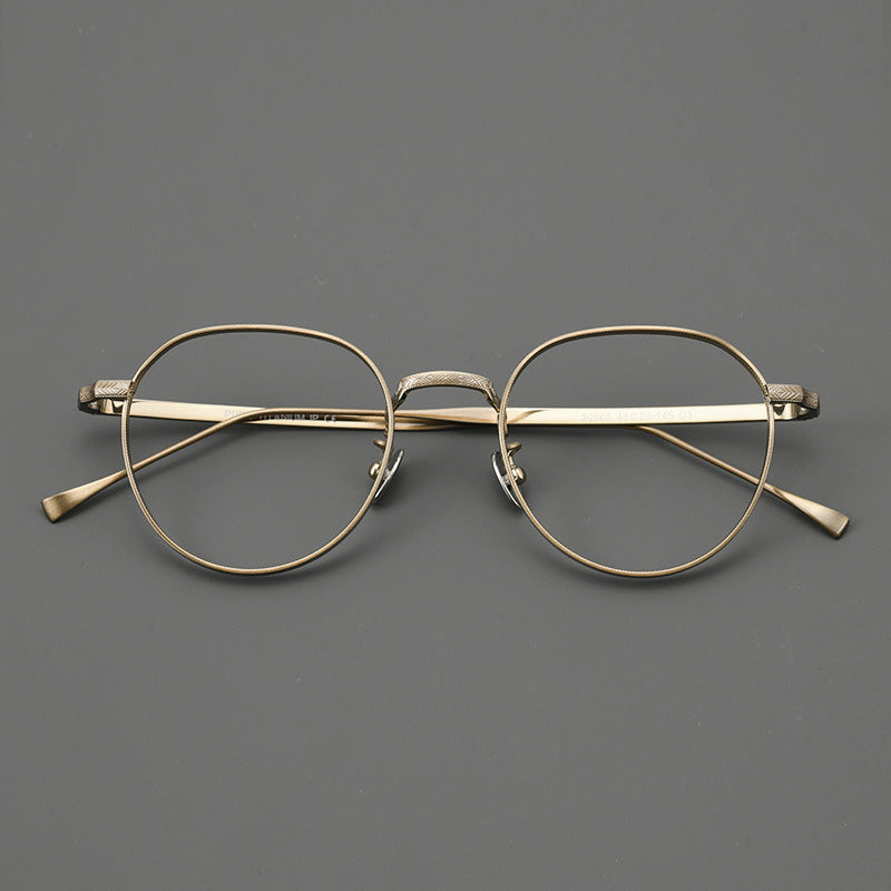 Oval Titanium Carving Full Rim Prescription Eyeglasses Spectacles Frames Suitable For High Myopia 20868Y
