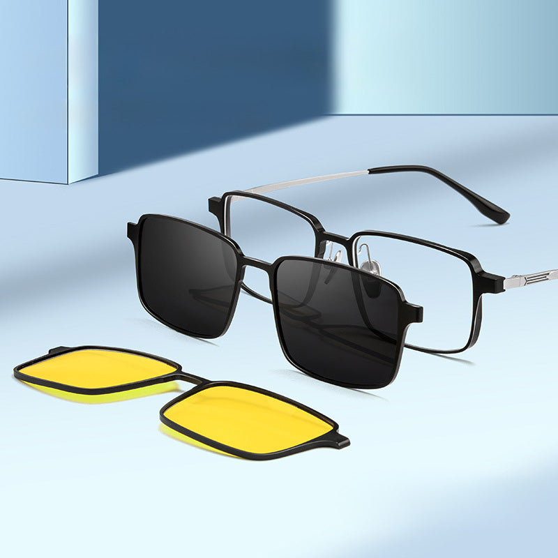 Magnetic Clip On Night Driving Glasses or Sunglasses are made of aluminum-magnesium alloy. 9909