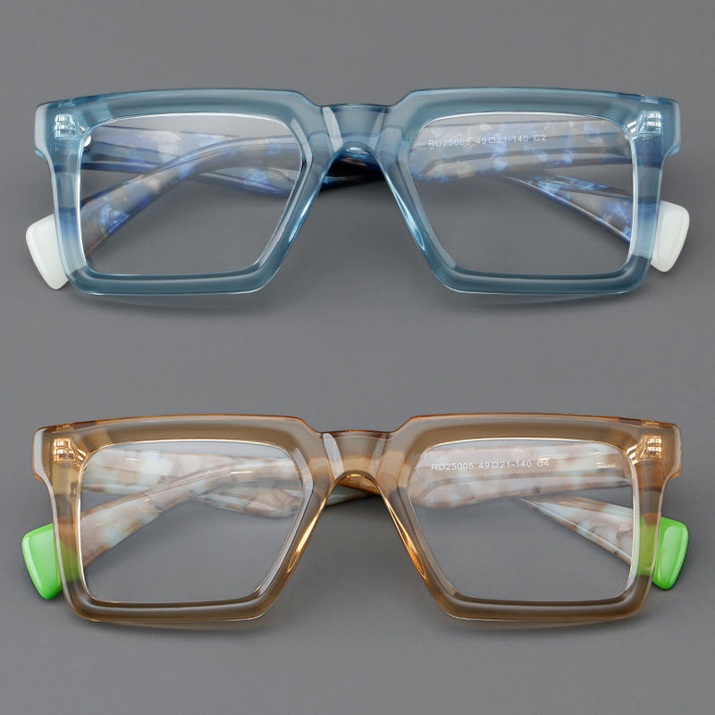 Rectangle Acetate Full Rim Prescription Glasses Spectacles Frames RD25005