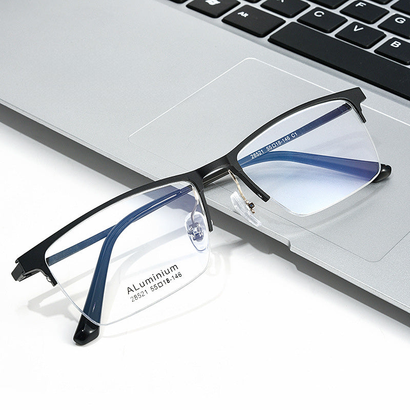 Rectangle Metal Half Rim Prescription Glasses Spectacles Frames Unisex 28521