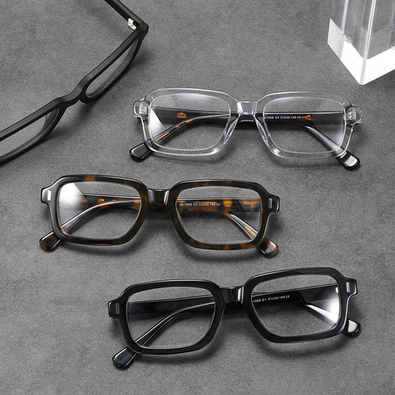 Rectangle Acetate Full Rim Prescription Glasses Spectacles Frames JQ1008
