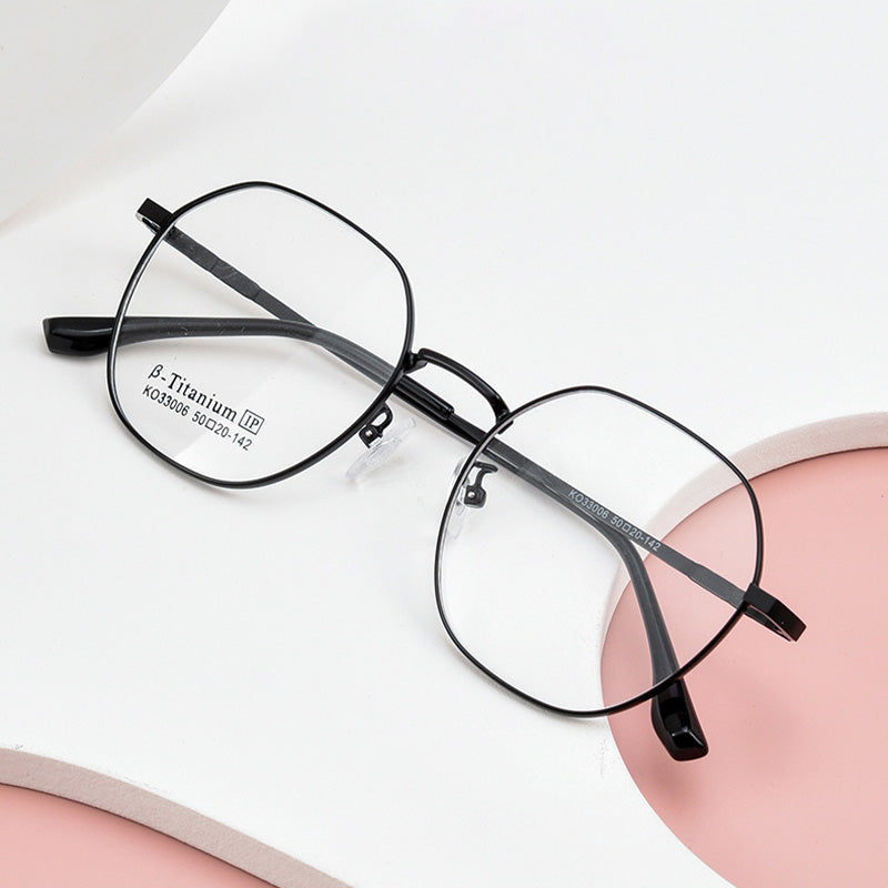 Geometry Metal Full Rim Prescription Glasses Spectacles Frames KO33006K