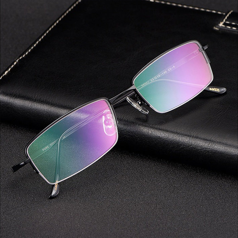 Rectangle Titanium Half Rim Prescription Glasses Spectacles Frames Unisex D8961