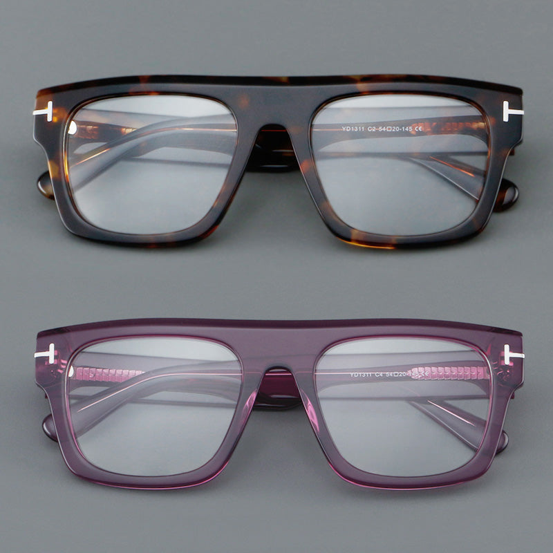 Flat Top Acetate Glasses Prescription Eyewear Unibrow Frames 1311