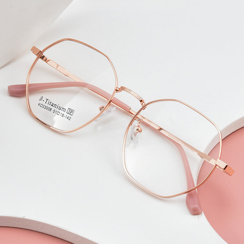 Geometry Metal Full Rim Prescription Glasses Spectacles Frames KO33008K
