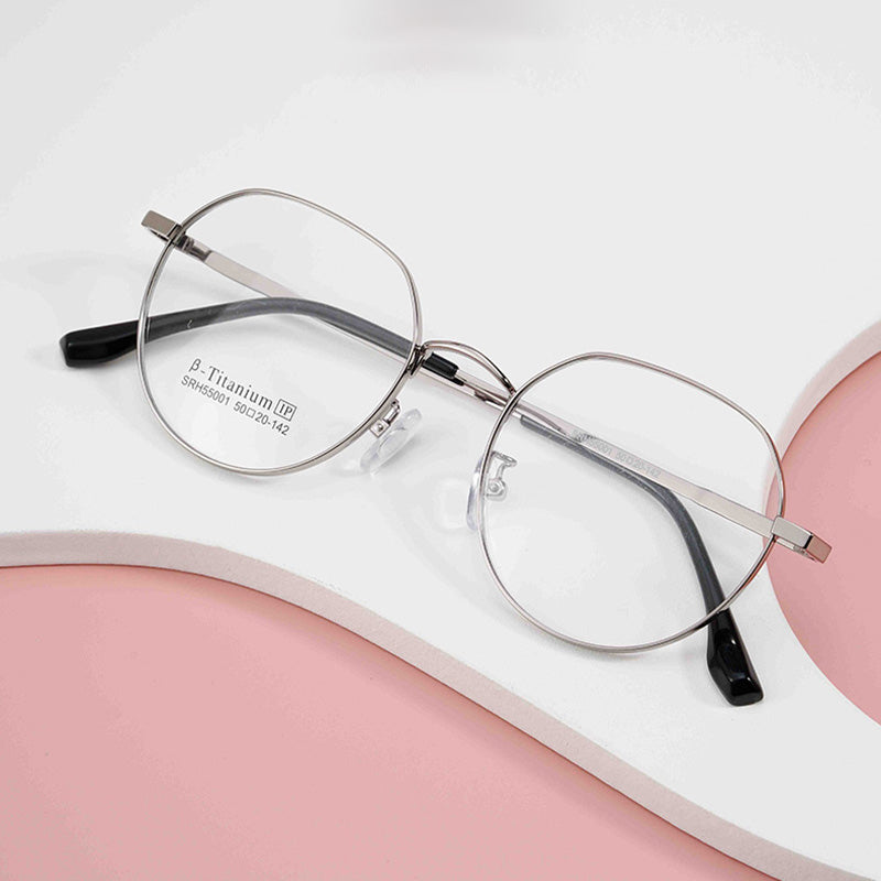 Oval Metal Full Rim Prescription Glasses Spectacles Frames SRH55001K