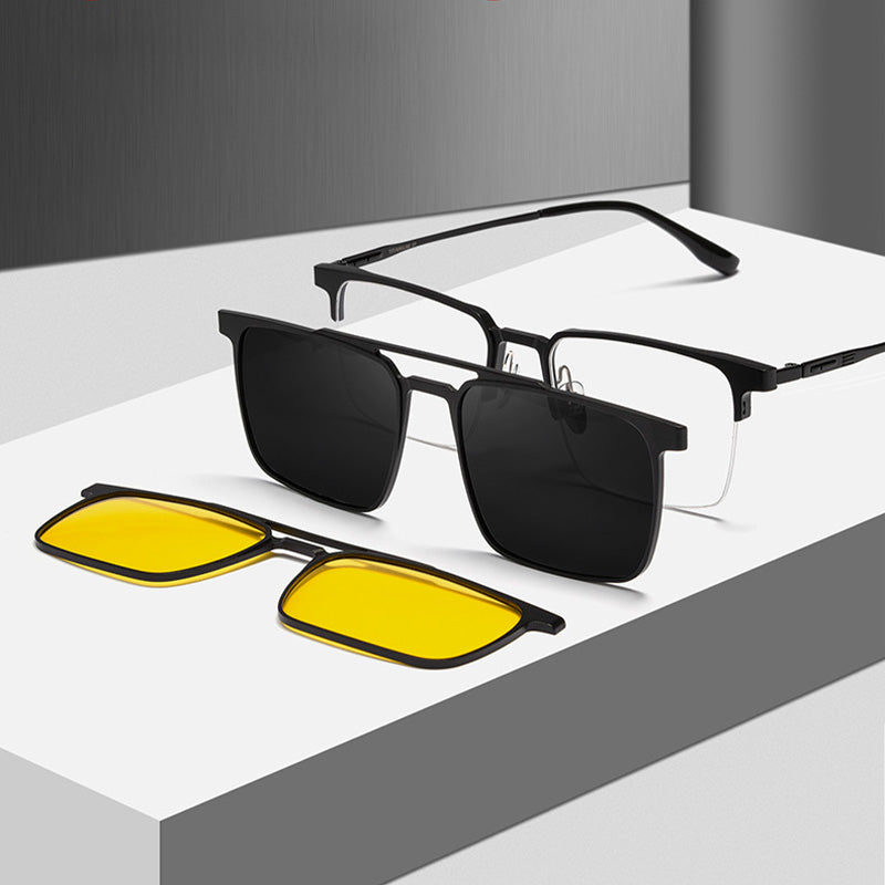 Magnetic Clip On Night Driving Glasses or Sunglasses are made of aluminum-magnesium alloy. 9915TJ