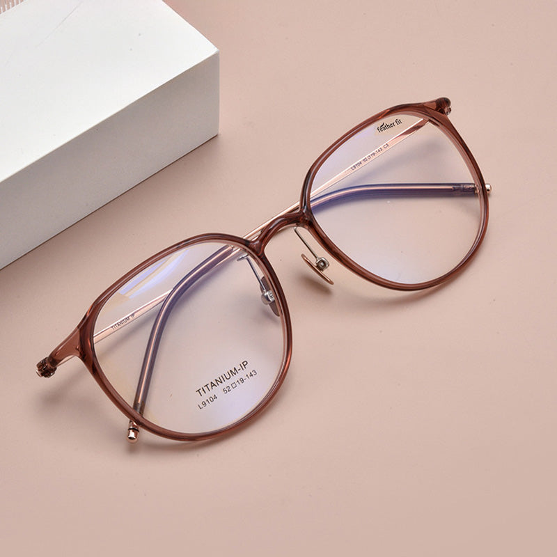 Fashion Oval Shape Full Rim Plastic Prescription Spectacles Unisex L9104Y