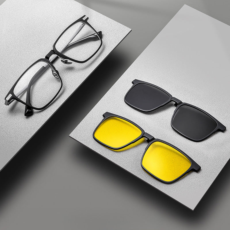 Prescription Eyeglasses With Magnetic Sunglasses Y9015