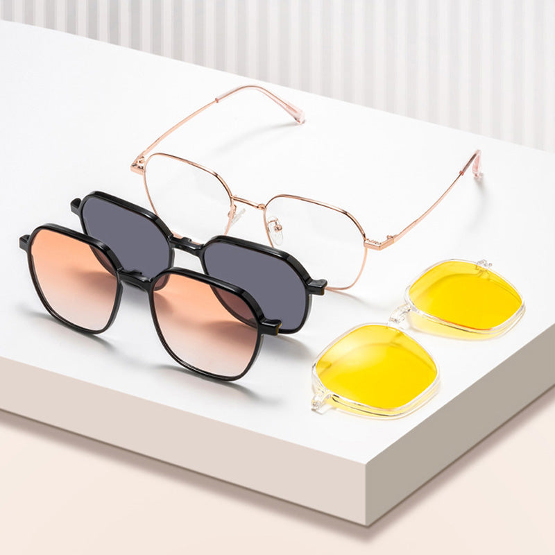 Magnetic Clip On Night Driving Glasses or Sunglasses or Prescription Eyeglasses JS15ZM
