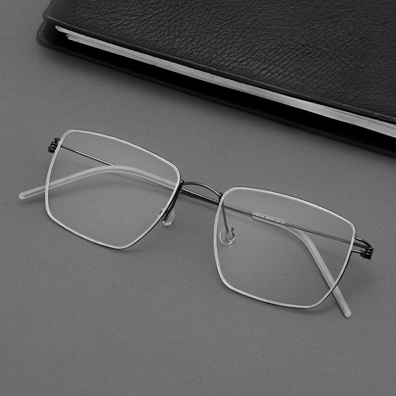 Super light Rectangle Titanium Metal Full Rim Prescription Glasses Spectacles Frames Unisex HYD0172Y