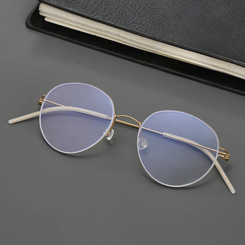 Super Light Oval Titanium Metal Full Rim Prescription Glasses Spectacles Frames Unisex HYD0176Y