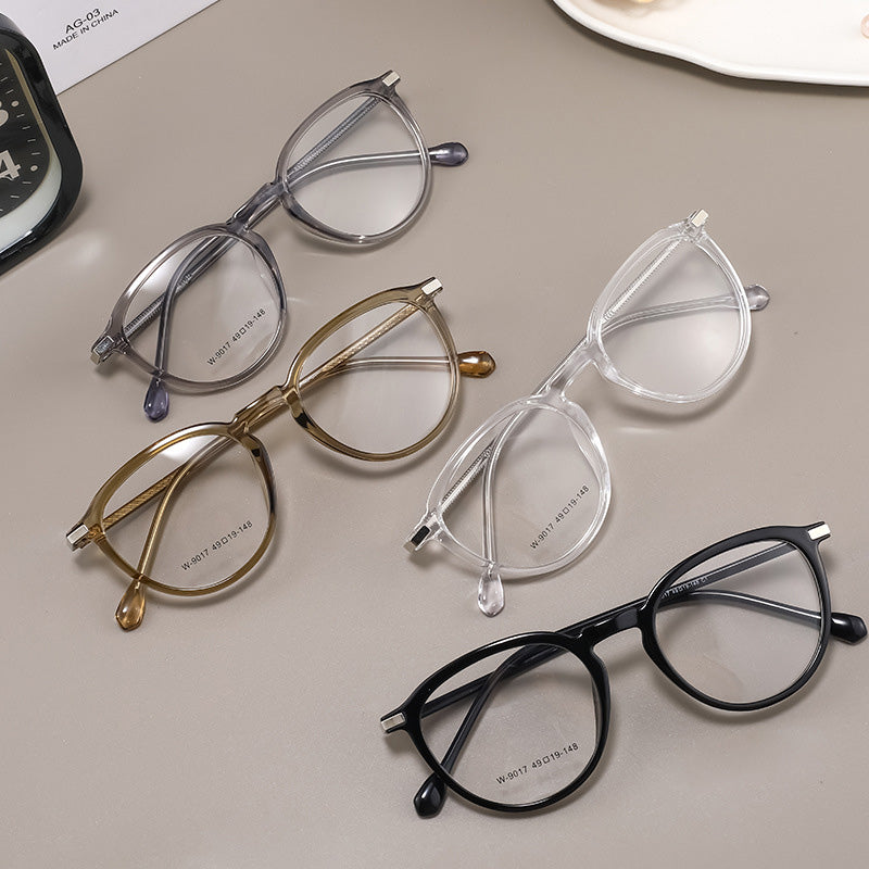 Cat's eye TR Full Rim Prescription Glasses Spectacles Frames for Thick Lenses W9017BL