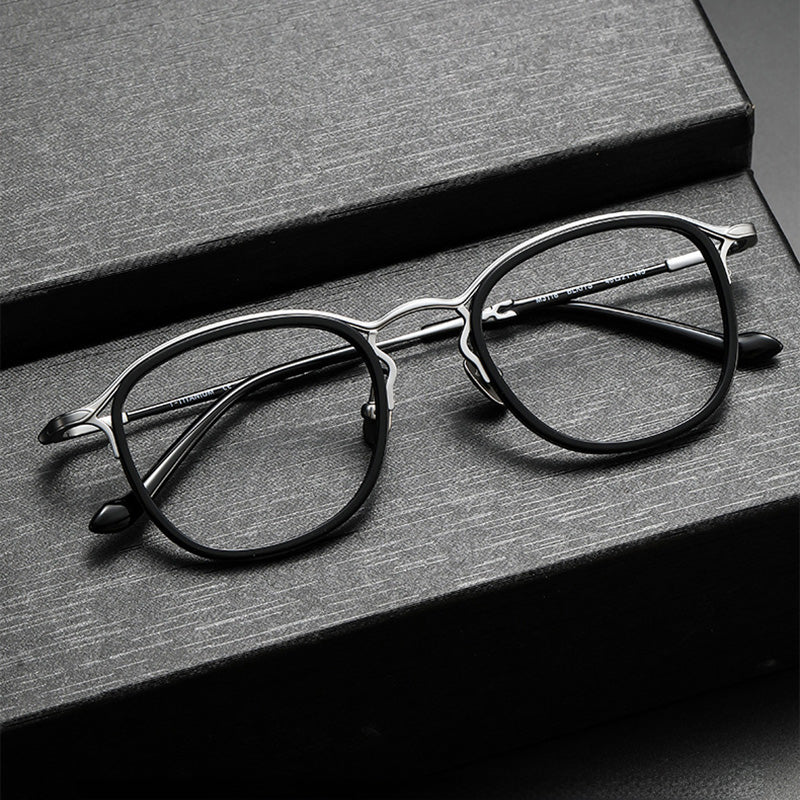 Acetate & Titanium Oval Full Rim Prescription Spectacles Unisex M3118