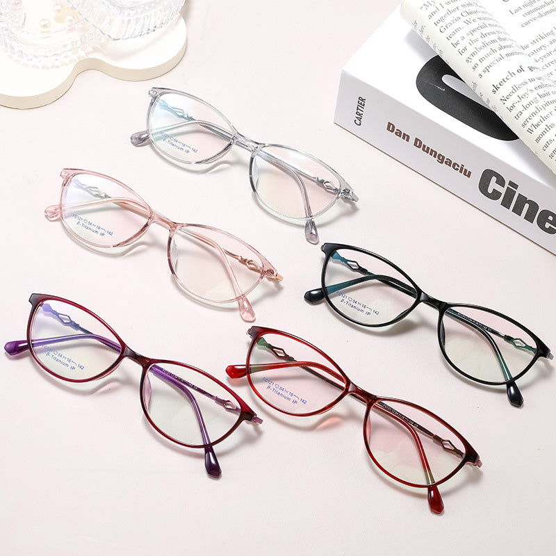 Cat's eye TR Full Rim Prescription Glasses Spectacles Frames for Thick Lenses F121X