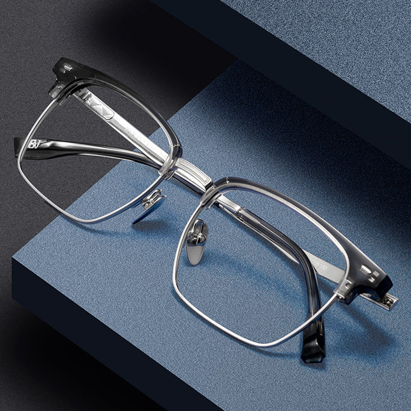 Eyebrow line full frame glasses Acetate titanium material multiple col