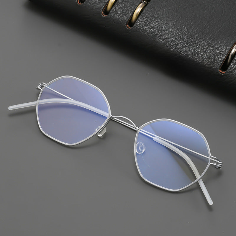 Super light Geometric Titanium Metal Full Rim Prescription Glasses Spectacles Frames Unisex HYD0160Y