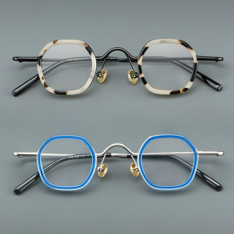 Geometric Acetate Metal Prescription Glasses Spectacles Frames V19