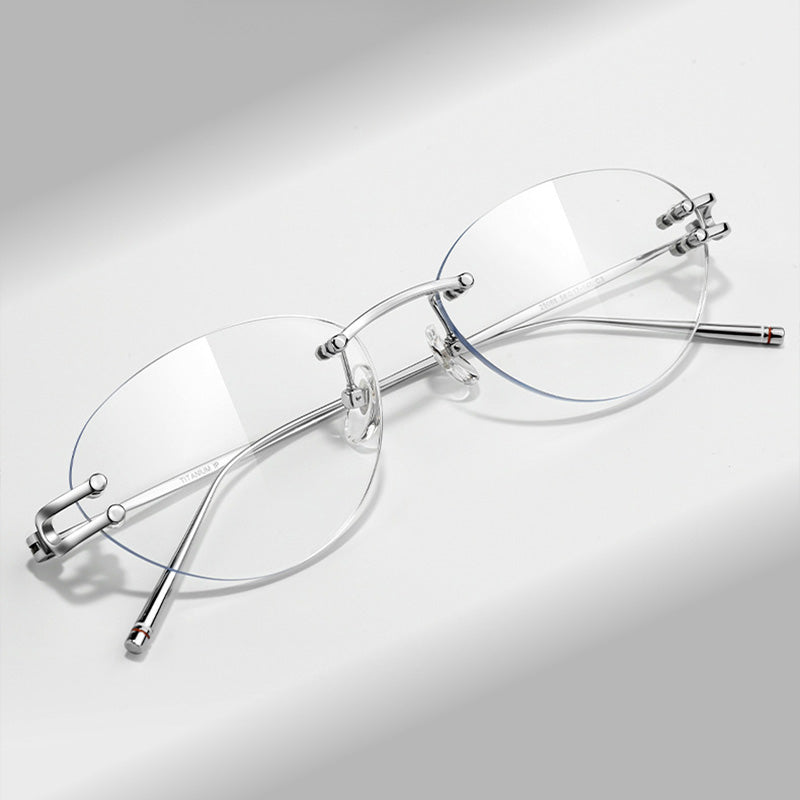 Horseshoe Hinge Design Rimless Eyeglasses 25088WK