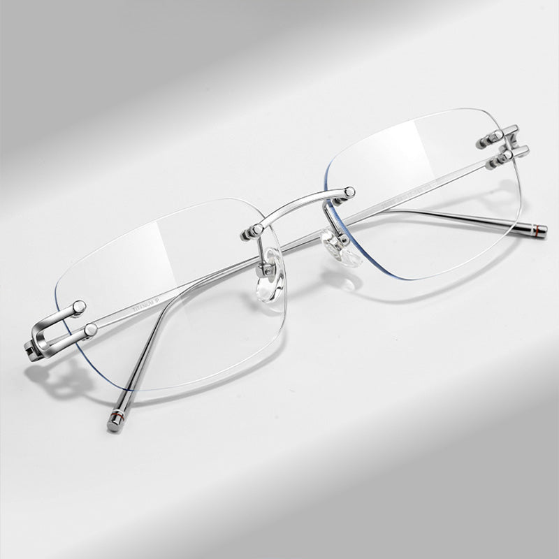 Horseshoe Hinge Design Rimless Eyeglasses 25089WK