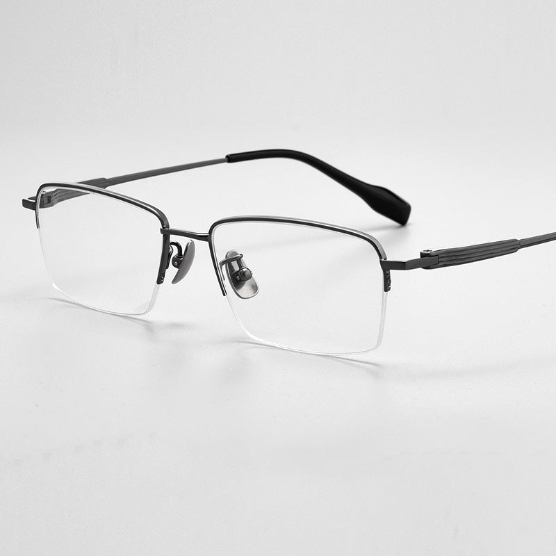 Rectangle Titanium Half Rim Prescription Glasses Spectacles Frames Unisex 2113T