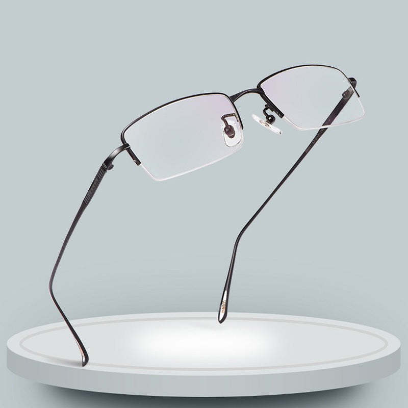 Rectangle Titanium Half Rim Prescription Glasses Spectacles Frames Unisex D8961