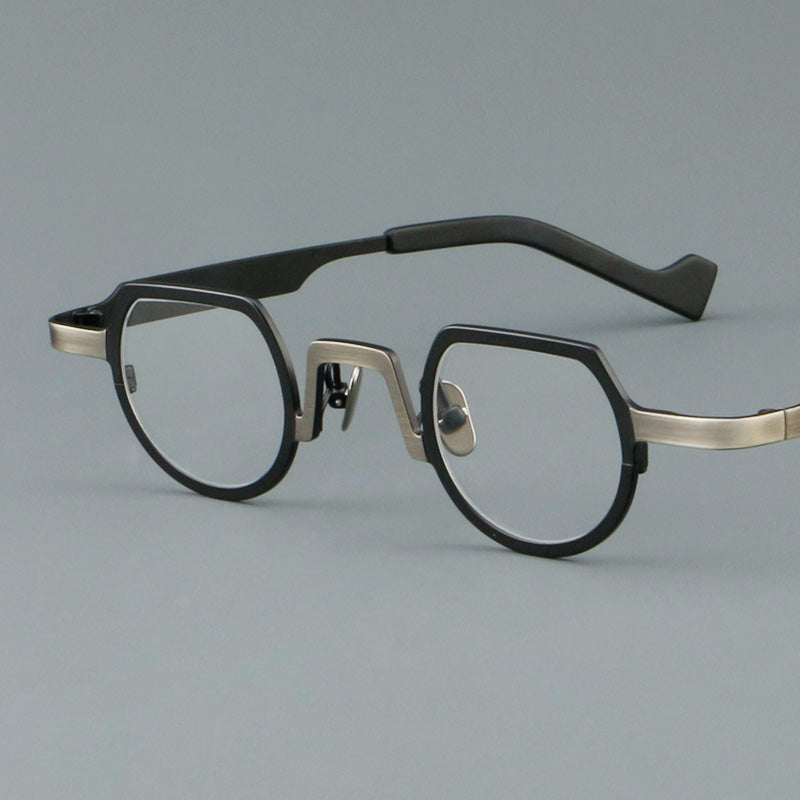 Geometric Metal Full Rim Prescription Glasses Spectacles Panto Frames A7020