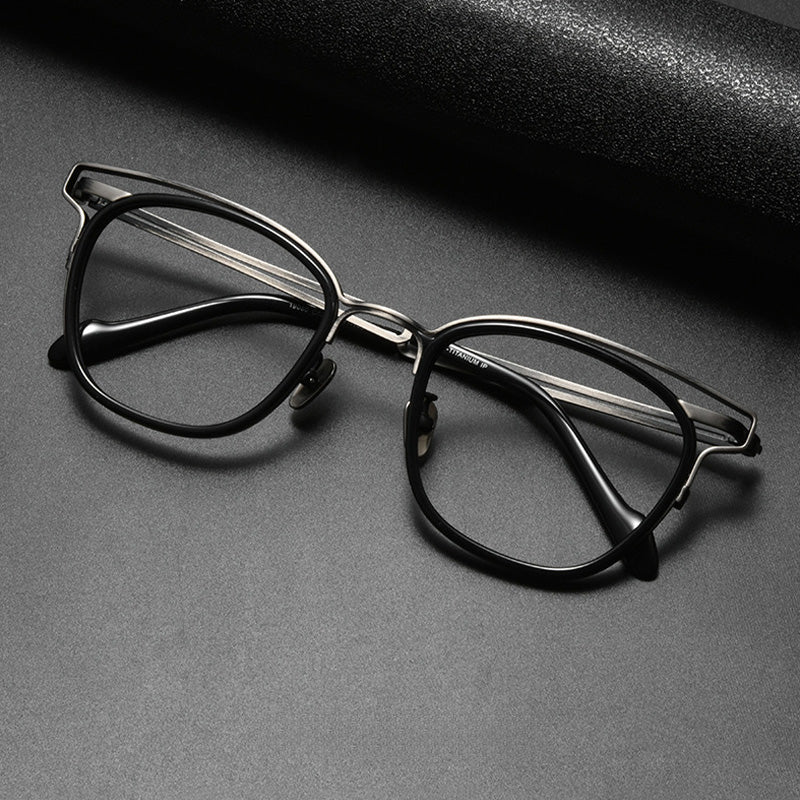 Titanium Acetate Browline Full Rim Prescription Spectacles for Men 190060T