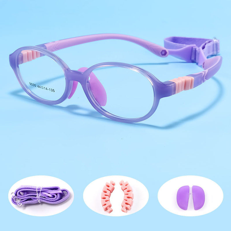 Silicone Flexible Eyeglasses Children's Glasses Frames Including Glasses Strap 9030ET