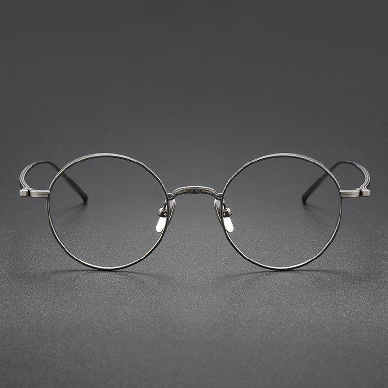 Round Titanium Full Rim Prescription Glasses Spectacles Frames for Thick Lenses M3087
