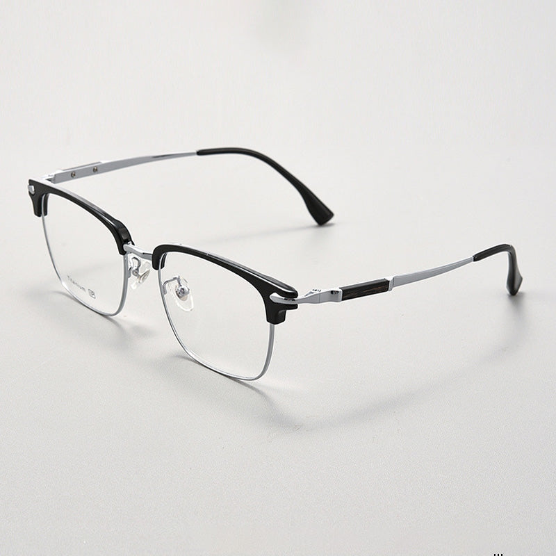Acetate Titanium Metal Browline Full Rim Prescription Spectacles Unisex 6038FS