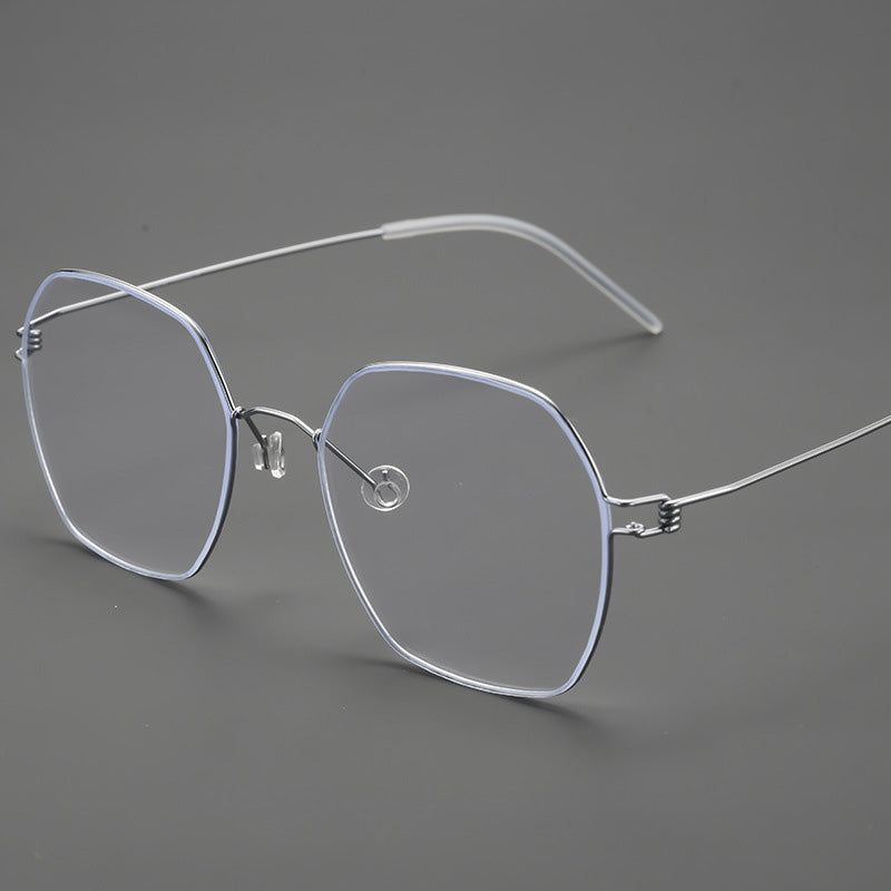 Super light Geometric Titanium Metal Full Rim Prescription Glasses Spectacles Frames Unisex HYD0164Y