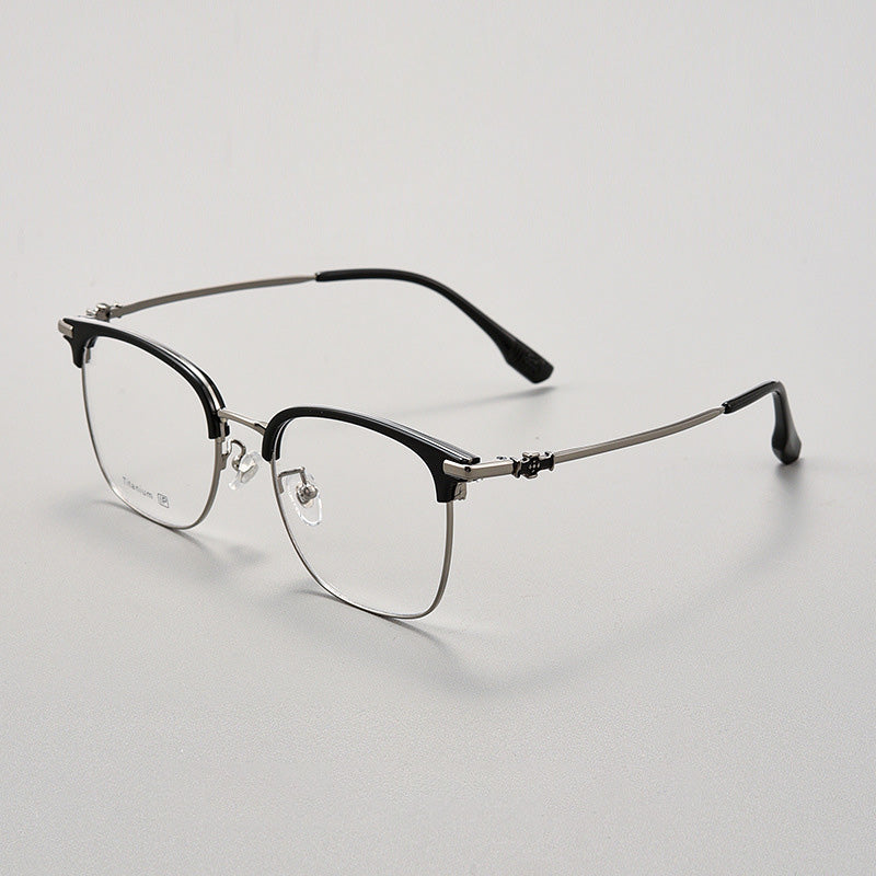 Acetate Titanium Metal Browline Full Rim Prescription Spectacles Unisex 8952FS