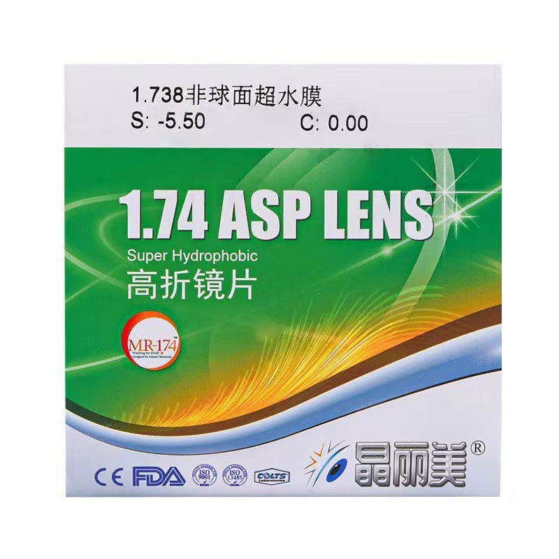 Conant® 1.74 index Aspherical Resin Single Vision Lenses Ultra Hydrophobic Coating