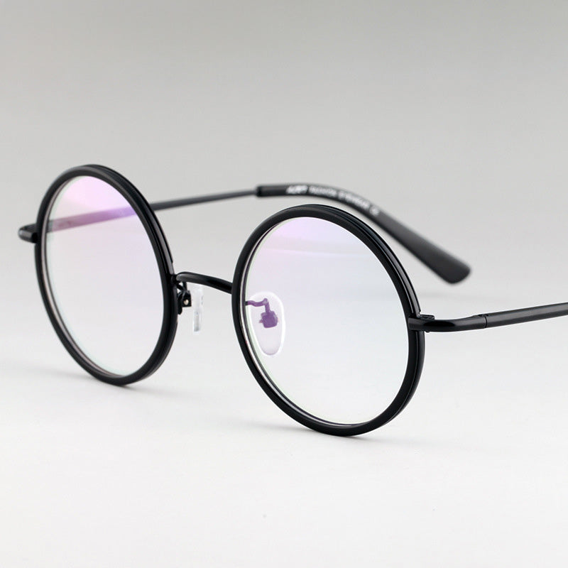 Retro Round Full Rim Metal Prescription Spectacles Unisex A8068
