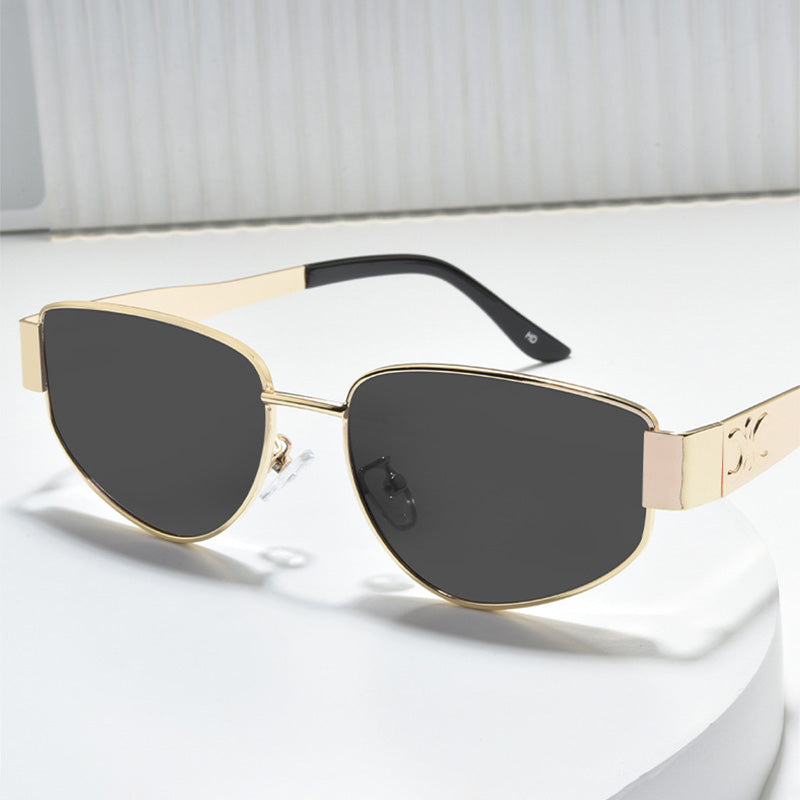 Metal Full Rim Geometric Sunglasses J691