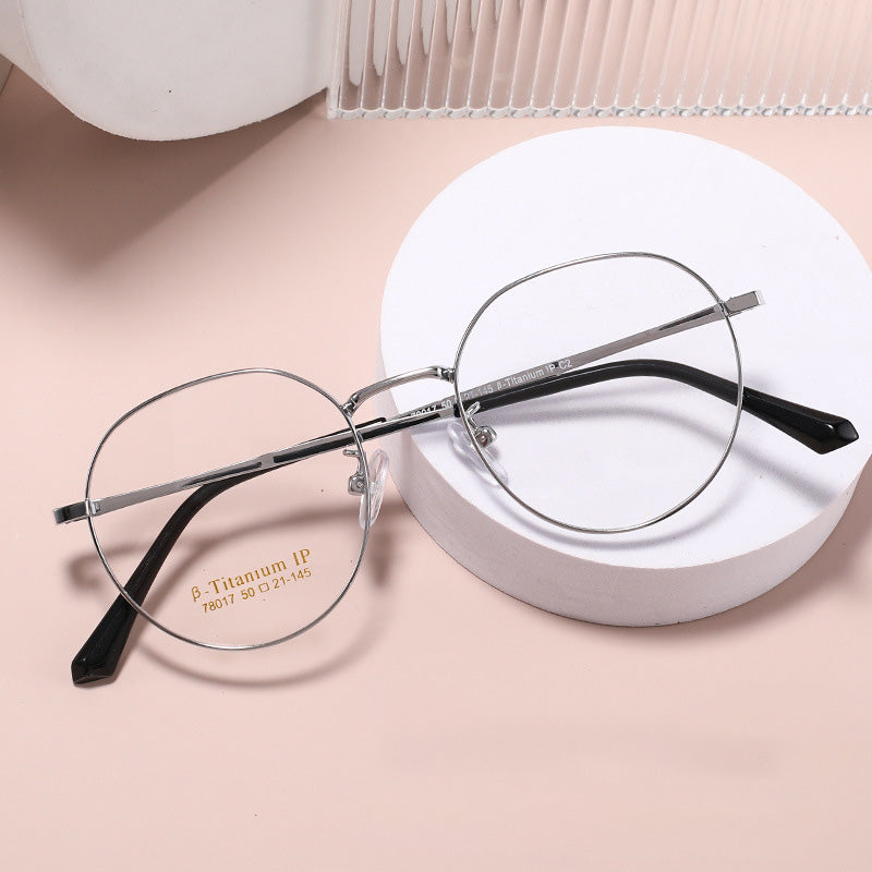 Oval Metal Full Rim Prescription Spectacles Frames Fashion Glasses for Women 78017K