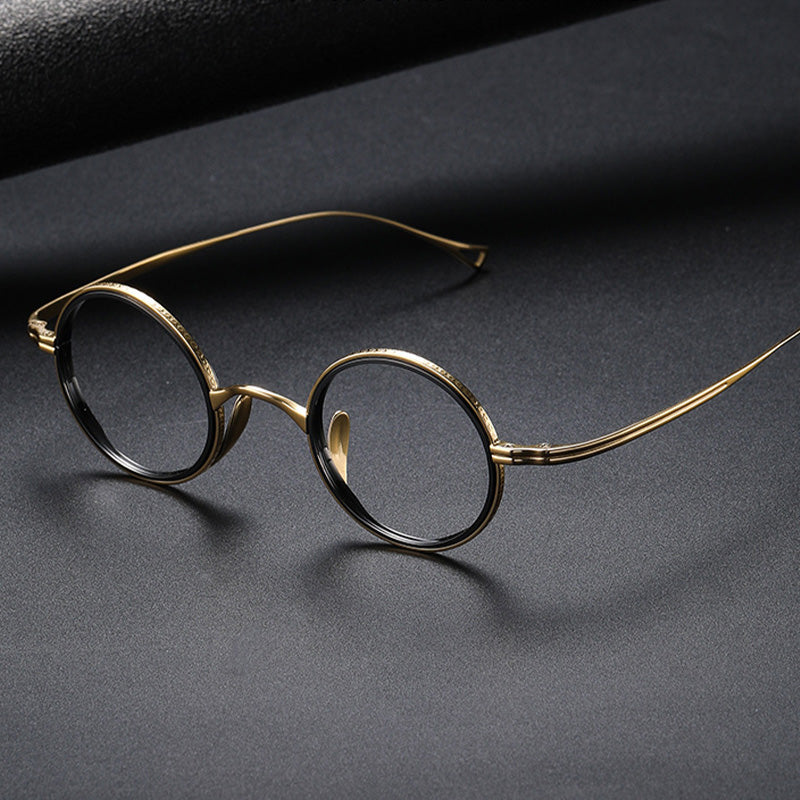 Oval Titanium Full Rim Prescription Glasses Spectacles Frames for Thick Lenses KMN123