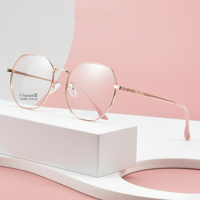 Geometry Metal Full Rim Prescription Glasses Spectacles Frames KO33008K