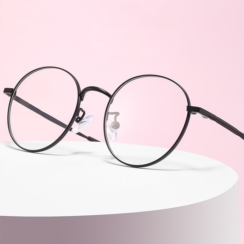 Oval Metal Full Rim Prescription Spectacles Frames Fashion Glasses for Women 18018K