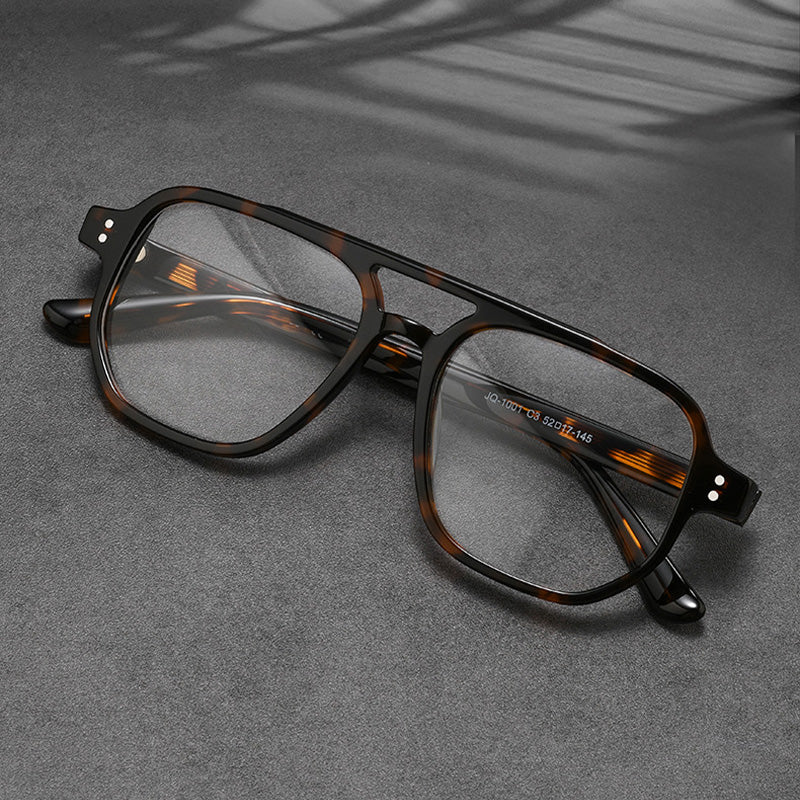 Tortoiseshell Aviator Acetate Full Rim Prescription Glasses Spectacles Frames JQ1001