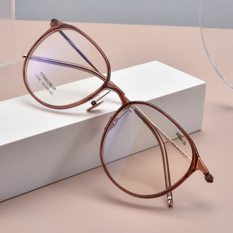 Fashion Oval Shape Full Rim Plastic Prescription Spectacles Unisex L9104Y