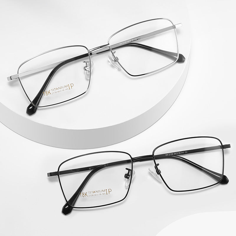 Rectangle Metal Full Rim Prescription Spectacles Frames Fashion Glasses 2139K