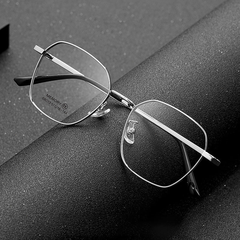 Geometric Metal Full Rim Prescription Glasses Spectacles Frames for Thick Lenses 68013