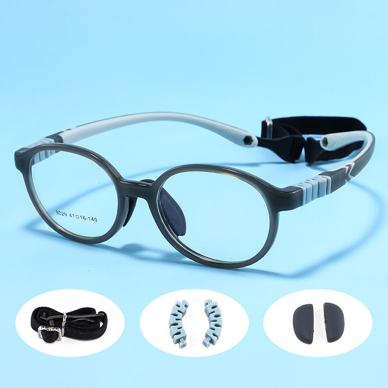 Silicone Flexible Eyeglasses Children's Glasses Frames Including Glasses Strap 9029ET