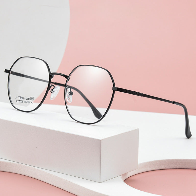 Geometry Metal Full Rim Prescription Glasses Spectacles Frames KO33006K