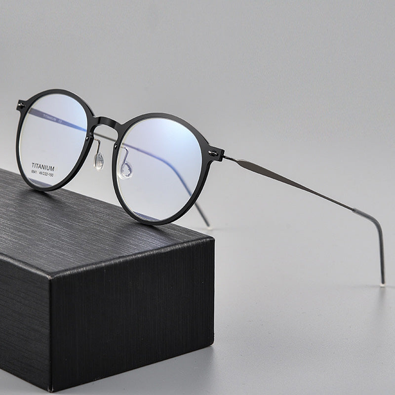 Industrial Style Titanium & TR90 Oval Full Rim Prescription Spectacles Eyeglasses Frames 6541HS