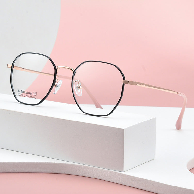 Geometric Metal Full Rim Prescription Glasses Spectacles Frames KO33013K