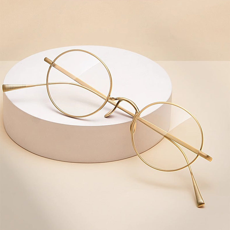 Oval Titanium Full Rim Prescription Glasses Spectacles Frames for Thick Lenses KJ48T