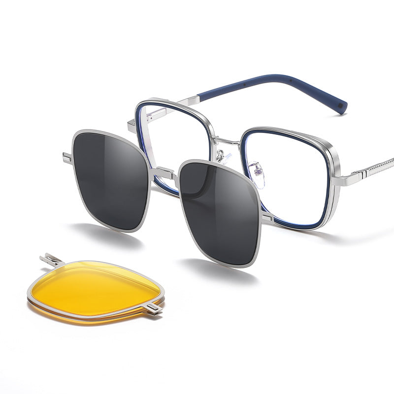Magnetic Foldable Clip On Night Driving Glasses or Sunglasses or Prescription Eyeglasses 7703